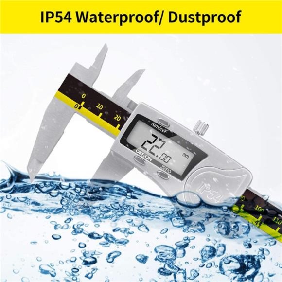 Digital Caliper Measuring Tool,  6" IP54 Waterproof Protection Stainless Steel - Picture 3 of 6